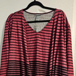 Pink and Black Striped Twofer 4X